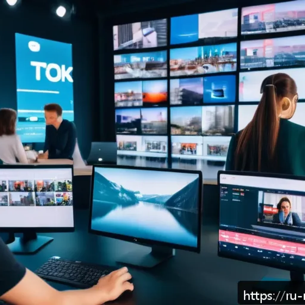 미디어 산업의 글로벌화 - A modern Russian media studio with a young diverse team producing short-form videos for platforms li...