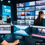 미디어 산업의 글로벌화 - A modern Russian media studio with a young diverse team producing short-form videos for platforms li...