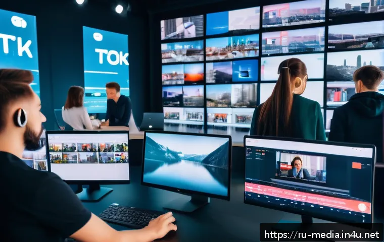 미디어 산업의 글로벌화 - A modern Russian media studio with a young diverse team producing short-form videos for platforms li...